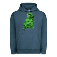 Pigment Midnight Navy funny cannabis & cat lover marijuana weed smoker art t shirt Urban Hoodie - linhVisuals