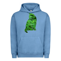 Pigment Pebble Blue funny cannabis & cat lover marijuana weed smoker art t shirt Urban Hoodie - linhVisuals