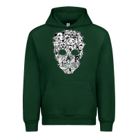 Forest Green funny pitbull skull dog skeleton halloween t shirt Urban Hoodie - linhVisuals