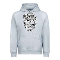 Heather Grey funny pitbull skull dog skeleton halloween t shirt Urban Hoodie - linhVisuals