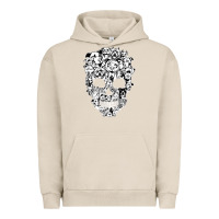 Pigment French Oak funny pitbull skull dog skeleton halloween t shirt Urban Hoodie - linhVisuals