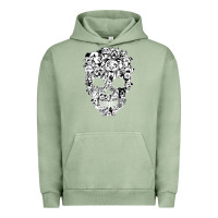 Pigment Oil Green funny pitbull skull dog skeleton halloween t shirt Urban Hoodie - linhVisuals