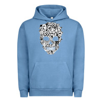 Pigment Pebble Blue funny pitbull skull dog skeleton halloween t shirt Urban Hoodie - linhVisuals