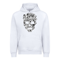 White funny pitbull skull dog skeleton halloween t shirt Urban Hoodie - linhVisuals