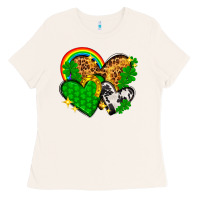 Bone St. Patrick's Day hearts with leopard Ladies Tee - HowdyJamesFarm