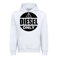 White Diesel Only Urban Hoodie - linhVisuals