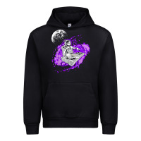 Black techno astronaut electronic music rave festival raver t shirt Urban Hoodie - linhVisuals