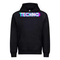 Black techno music t shirt Urban Hoodie - linhVisuals
