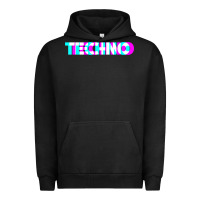 Pigment Black techno music t shirt Urban Hoodie - linhVisuals