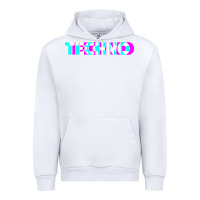 White techno music t shirt Urban Hoodie - linhVisuals