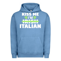 Pigment Pebble Blue kiss me im italian t  shirt kiss me i'm irish italian patriotic st pat Urban Hoodie - linhVisuals