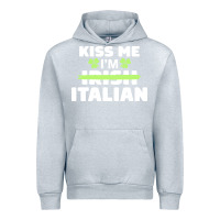 Heather Grey kiss me im italian t  shirt kiss me i'm irish italian patriotic st pat Urban Hoodie - linhVisuals