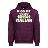 Mauve Wine kiss me im italian t  shirt kiss me i'm irish italian patriotic st pat Urban Hoodie - linhVisuals