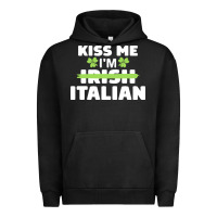 Pigment Black kiss me im italian t  shirt kiss me i'm irish italian patriotic st pat Urban Hoodie - linhVisuals