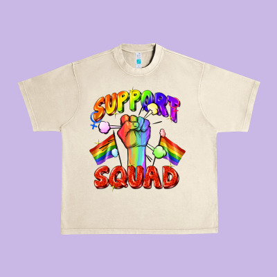 Support Squad Pride Urban Heavy Tee Designed By Fadigitalartstudio