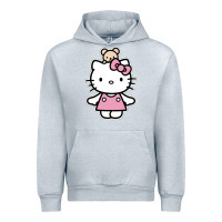 Heather Grey kitty Urban Hoodie - linhVisuals