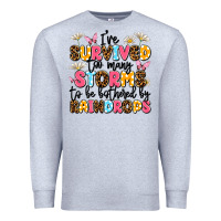 Heather Grey i've survived too many storms Premium Sweatshirt - JahusDesignShop