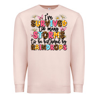 Pale Pink i've survived too many storms Premium Sweatshirt - JahusDesignShop