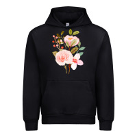 Black Bouquet Floral Urban Hoodie - linhVisuals