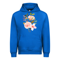 Cobalt Bouquet Floral Urban Hoodie - linhVisuals