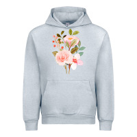 Heather Grey Bouquet Floral Urban Hoodie - linhVisuals