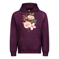 Mauve Wine Bouquet Floral Urban Hoodie - linhVisuals