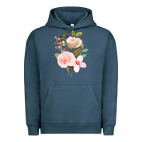 Pigment Midnight Navy Bouquet Floral Urban Hoodie - linhVisuals