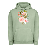 Pigment Oil Green Bouquet Floral Urban Hoodie - linhVisuals