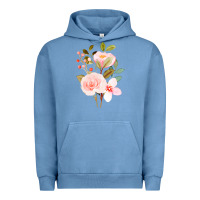 Pigment Pebble Blue Bouquet Floral Urban Hoodie - linhVisuals