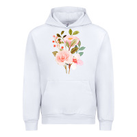 White Bouquet Floral Urban Hoodie - linhVisuals