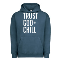 Pigment Midnight Navy trust god and chill tee vintage pullover hoodie Urban Hoodie - linhVisuals