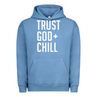Pigment Pebble Blue trust god and chill tee vintage pullover hoodie Urban Hoodie - linhVisuals