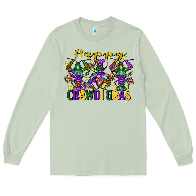 Happy Crawdi Gras Mardi Gras Crawfish Long Sleeve Tee by FaDigitalArtStudio | Teevron