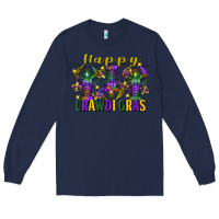 Navy happy crawdi gras mardi gras crawfish Long Sleeve Tee - FaDigitalArtStudio