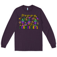 Plum happy crawdi gras mardi gras crawfish Long Sleeve Tee - FaDigitalArtStudio