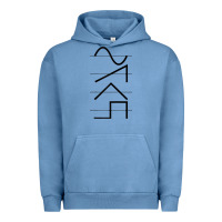 Pigment Pebble Blue vintage analog synthesizer techno waveform   synth nerd raglan basebal Urban Hoodie - linhVisuals