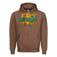 Chestnut glitter blessed with sunflowers Zipper Hoodie - AdoDesignShop