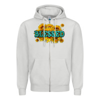Dove Grey glitter blessed with sunflowers Zipper Hoodie - AdoDesignShop