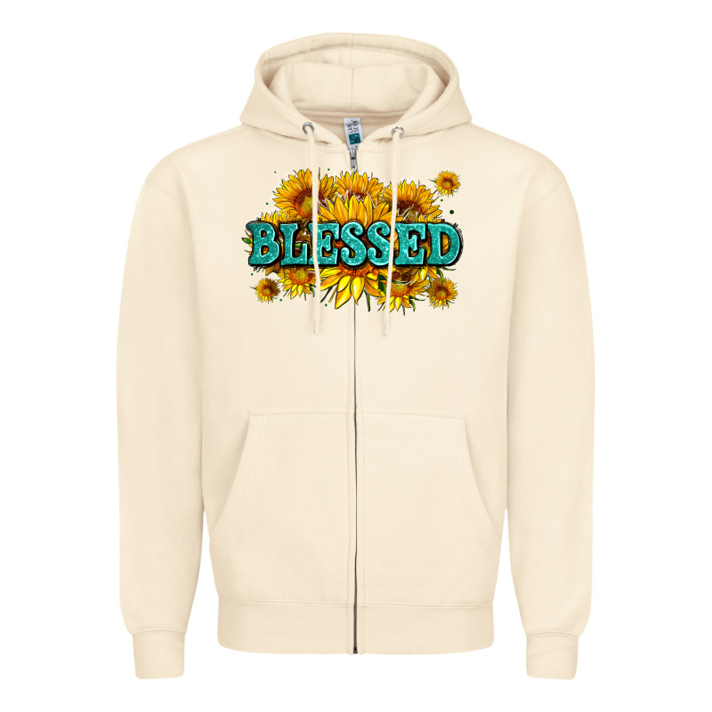 Glitter Blessed With Sunflowers Zipper Hoodie by AdoDesignShop | Teevron