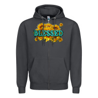 Smoke glitter blessed with sunflowers Zipper Hoodie - AdoDesignShop