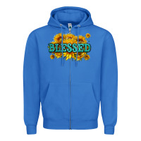 True Royal glitter blessed with sunflowers Zipper Hoodie - AdoDesignShop