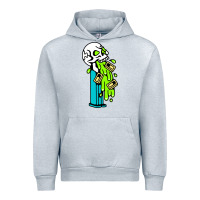 Heather Grey skull pez Urban Hoodie - linhVisuals