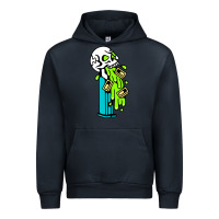 Navy skull pez Urban Hoodie - linhVisuals