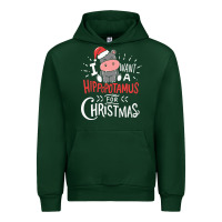 Forest Green i want hippopotamus for christmas hippo xmas gift Urban Hoodie - linhVisuals