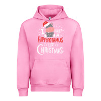 Fuchsia Pink i want hippopotamus for christmas hippo xmas gift Urban Hoodie - linhVisuals
