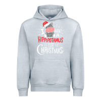 Heather Grey i want hippopotamus for christmas hippo xmas gift Urban Hoodie - linhVisuals
