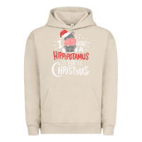 Pigment French Oak i want hippopotamus for christmas hippo xmas gift Urban Hoodie - linhVisuals