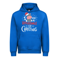 Cobalt i want hippopotamus for christmas hippo xmas gift Urban Hoodie - linhVisuals