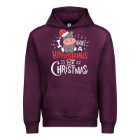Mauve Wine i want hippopotamus for christmas hippo xmas gift Urban Hoodie - linhVisuals