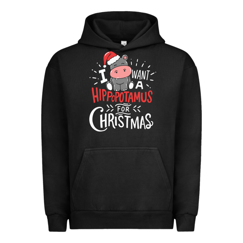 I Want Hippopotamus For Christmas Hippo Xmas Gift Urban Hoodie by linhVisuals | Teevron
